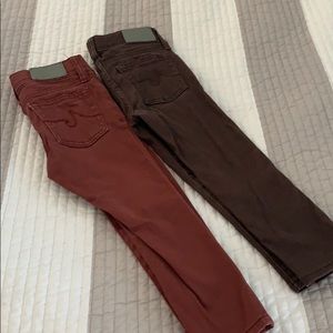 AG “Kingston Luxe” skinny pants in Brown & Rust